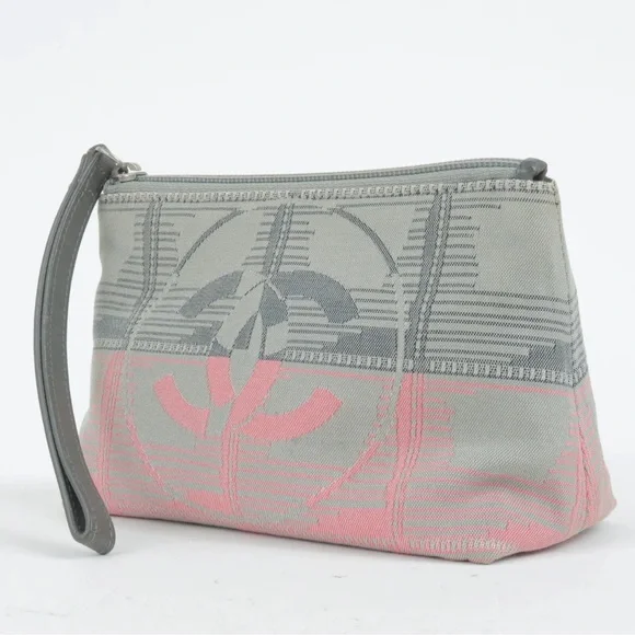 CHANEL Pouch Clutch Bag Gray Pink - Picture 1 of 12